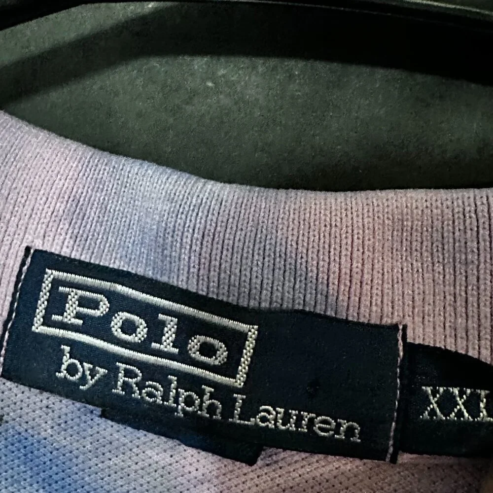 Ralph Lauren Polo Size 2XL Shirt Purple Tie Dye Acid Wash Grunge Golf XXL Pink